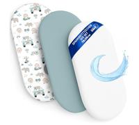 Drap Housse Cododo pour Nacelle Ensemble de 2 Draps Lot de 3 : 36x78 cm avec Protege Matelas Impermeable - Alese Bebe Compatible avec Berceaux Landeau Couffin et Poussette Enfant 36 x 78