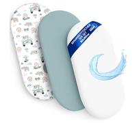 Drap Housse Cododo pour Nacelle Ensemble de 2 Draps Lot de 3 : 40x80 cm avec Protege Matelas Impermeable - Alese Bebe Compatible avec Berceaux Landeau Couffin et Poussette Enfant 40 x 80