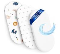 Drap Housse Cododo pour Nacelle Ensemble de 2 Draps Lot de 3 : 40x80 cm avec Protege Matelas Impermeable - Alese Bebe Compatible avec Berceaux Landeau Couffin et Poussette Enfant 40 x 80