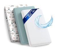 Drap Housse Cododo pour Nacelle Ensemble de 2 Draps Lot de 3 : 50x83 cm avec Protege Matelas Impermeable - Alese Bebe Compatible avec Berceaux Landeau Couffin et Poussette Enfant 50 x 83