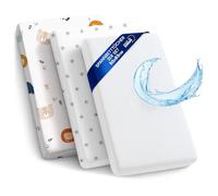 Drap Housse Cododo pour Nacelle Ensemble de 2 Draps Lot de 3 : 50x83 cm avec Protege Matelas Impermeable - Alese Bebe Compatible avec Berceaux Landeau Couffin et Poussette Enfant 50 x 83