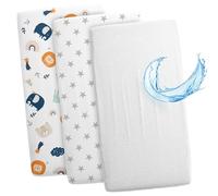 Drap Housse Cododo pour Nacelle Ensemble de 2 Draps Lot de 3 : 90 x 55 cm avec Protege Matelas Impermeable - Alese Bebe Compatible avec Berceaux Landeau Couffin et Poussette Enfant