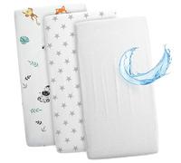 Drap Housse Cododo pour Nacelle Ensemble de 2 Draps Lot de 3 : 55x90 cm avec Protege Matelas Impermeable - Alese Bebe Compatible avec Berceaux Landeau Couffin et Poussette Enfant 55 x 90