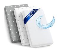 Drap Housse Cododo pour Nacelle Ensemble de 2 Draps Lot de 3 : 60x120 cm avec Protege Matelas Impermeable - Alese Bebe Compatible avec Berceaux Landeau Couffin et Poussette Enfant 60 x 120