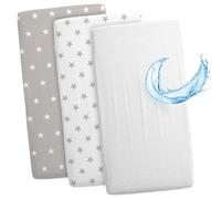 Drap Housse Cododo pour Nacelle Ensemble de 2 Draps Lot de 3 : 83 x 50 cm avec Protege Matelas Impermeable - Alese Bebe Compatible avec Berceaux Landeau Couffin et Poussette Enfant