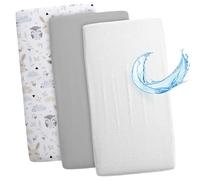 Drap Housse Cododo pour Nacelle Ensemble de 2 Draps Lot de 3 : 90 x 55 cm avec Protege Matelas Impermeable - Alese Bebe Compatible avec Berceaux Landeau Couffin et Poussette Enfant