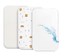 Drap Housse Cododo (Set de 2) + 1 Protège Matelas Impermeable avec Elastique - 3-en-1 - Taille 55x90 cm - Compatible avec Berceaux, Lit Matelas Cododo Bebe - pour Fille et Garçon - Motif Nounours