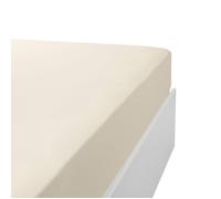 Drap housse coton 120 fils jersey extensible DOUCEUR Ivoire 120x190