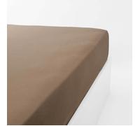 Drap housse coton 120 fils jersey extensible DOUCEUR Marron 70x190