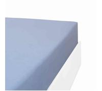 Drap housse coton 57 fils en molleton flanelle TOUDOUX Bleu 80x200