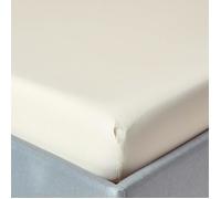 Drap-housse - Coton Égyptien - 90 x 190 cm - Hypoallergénique - Coloris Crème - 200 Fils