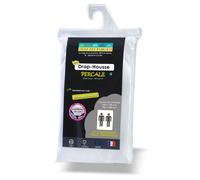 Drap Housse Coton Percale 140x190-200 cm - Percale 80 fils - Blanc - Grand Bonnet 30 cm - Entretien facile - Linge des Familles