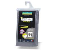 Drap Housse Coton Percale 2x80x200 cm Gris Foncé - Adapté Lit Articulé & Lit Electrique - Grand Bonnet 30 cm - Linge des Familles