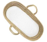 Drap housse couffin ovale en gaze de coton jeanne blanc à pois or 30X70