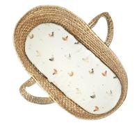 Drap Housse Couffin Ovale Gallina Écru ? Motif Poules Champêtre 30X70