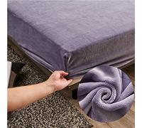 Drap Housse Couleur Unie Antidérapants Housse De Matelas, Chickw1 100% Polyester Velours Confortable Respirant Drap-Housse Poche Profonde 25cm - Résistant Rides (Violet,90x200x25cm)