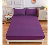Drap Housse Couleur Unie Antidérapants Housse De Matelas, Chickwing 100% Polyester Confortable Respirant Drap-Housse Poche Profonde 27cm - Résistant Rides (150x200x27cm,Mauve)