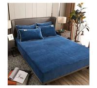 Drap Housse Couvre-lit en Peluche de Couleur Unie, Chaud et Confortable, Couvre-Matelas, Housses de Protection et draps antidérapants, Plusieurs Tailles, Hiver(03,180x200cm)