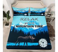 Drap-housse de cabine lodge pour enfants, adolescents et adultes, pour enfants, adolescents et adultes, pour lit simple, avec poche profonde, 1 taie d'oreiller (sans drap plat)