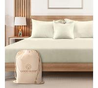 Drap-housse de luxe 100 % coton égyptien - 1000 TC drap-housse doux et confortable taille king size tissage satiné, 41 cm/16" de profondeur, ivoire