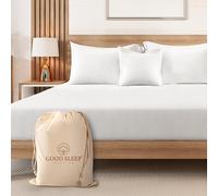 Drap-housse de luxe 100 % coton égyptien - Tissage satiné doux, 1000 fils au pouce carré, 41 cm de profondeur, King Size, blanc