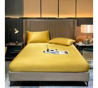 Drap-housse de luxe en soie de mûrier pour grand lit/très grand lit, housse de matelas en soie douce et respirante pour un confort et une élégance ultimes
