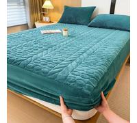 Drap-housse de luxe en velours antidérapant et lavable, protecteur en peluche douce pour grand lit et très grand lit, couvre-lit épais pour toutes les saisons, 120 x 200 cm