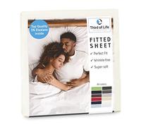 Drap-Housse de qualité supérieure 150x200 cm en Coton Doux I Drap de lit Respirant BENE Non Pelucheux et Infroissable I Design Allemand I Hauteur 20 cm, Ivoire