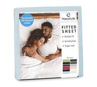 Drap-housse de qualité supérieure 60x120 cm en coton doux et respirant I Drap de lit respirant BENE non pelucheux et infroissable I Design allemand I Hauteur 15 cm, bleu ciel