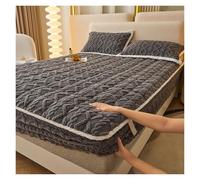 Drap Housse d'hiver Épais en Peluche, Literie Chaude en Velours Antistatique avec Enveloppe À 360°, Flanelle Douce for Adultes À La Maison(Gray,120 * 200cm)