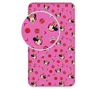 Drap housse - Disney - Minnie Hearts - 100% coton - 90 x 200 cm - Lavable en machine