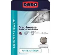 Drap Housse - Antibacteriens - Blanc - 160X200 cm - Bonnet 32 cm