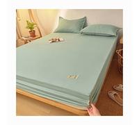 Drap-housse double doux 100 % coton, pas de pop-off, élastique, draps de refroidissement à poche profonde, tissu satiné durable, infroissable, confortable, couverture de lit de luxe (B, X-Long Twin)