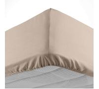 Drap housse - DOUCEUR D'INTERIEUR - 140x190 cm - 100% coton - Bonnet 30 cm - Beige