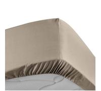 douceur d'intérieur, Drap Housse (140 x 190 cm) Percaline Sable, Percale de Coton