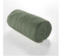 douceur d'intérieur, Drap Housse (160 x 200 cm) Angelia Kaki, Gaze de Coton Unie