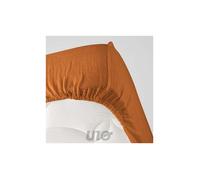 Douceur d'Intérieur Drap-housse Angelia Caramel 140 x 190 cm Gaze de coton uni