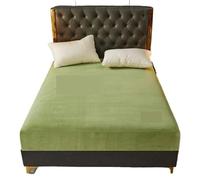 Drap-Housse Doux et Chaud for lit Simple ou Double, en Polaire, Taille King Size pour Grand Lit(Green,90x200cm)