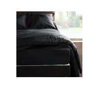 Drap housse Ebène en percale de coton 80 fils 160 x 200 x 30 cm
