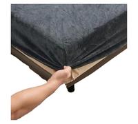 Drap-Housse élastique en Peluche d'hiver, Drap de lit Double, Couvre-lit Velours Doux et Chaud, Housse Matelas, Protection du Linge pour l'automne et l'hiver(Dark Gray,1)
