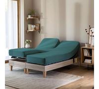 Drap Housse émeraude pour lit articulé Jersey Extensible 2x90x200