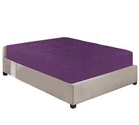 Drap-housse en 100 % coton flanelle brossé, bonnet très profond 40 cm, 100 % coton brossé, violet, King