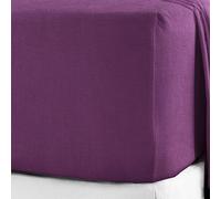 Drap-housse en 100 % coton flanelle brossé, bonnet très profond 40 cm, 100 % coton brossé, violet, Simple