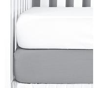 Drap-housse en 100 % coton, hypoallergénique, doux et respirant, convient aux matelas de berceau standard et pour tout-petits.