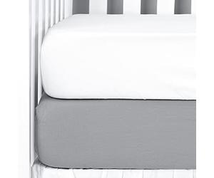 Drap-housse en 100 % coton, hypoallergénique, doux et respirant, convient aux matelas de berceau standard et pour tout-petits.