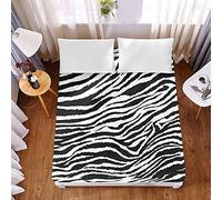 Drap Housse en 100% Microfibre pour Matelas Épais, Morbuy Couleur Abstraite Protège Matelas, Bonnet Elastique 30cm, Résistant aux Rides Drap de Lit (Motif zèbre Noir et Blanc,200 * 200 * 30cm)