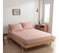 Drap-housse en bambou 100 % biologique adapté aux matelas jusqu'à 35 cm - 100 % doux - Toucher hôtel - (Cuddle Pink, 180 x 200)