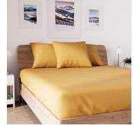 Drap housse en coton 140x190 cm JERSEY moutarde, par Soleil d'ocre