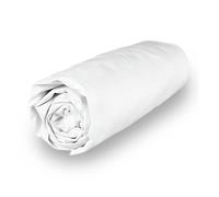 Drap housse en coton 140x190 cm PERCALE blanc, par Soleil d'ocre