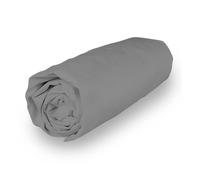 Soleil d'Ocre – Drap housse Percale coton – Gris – 140 x 190 cm